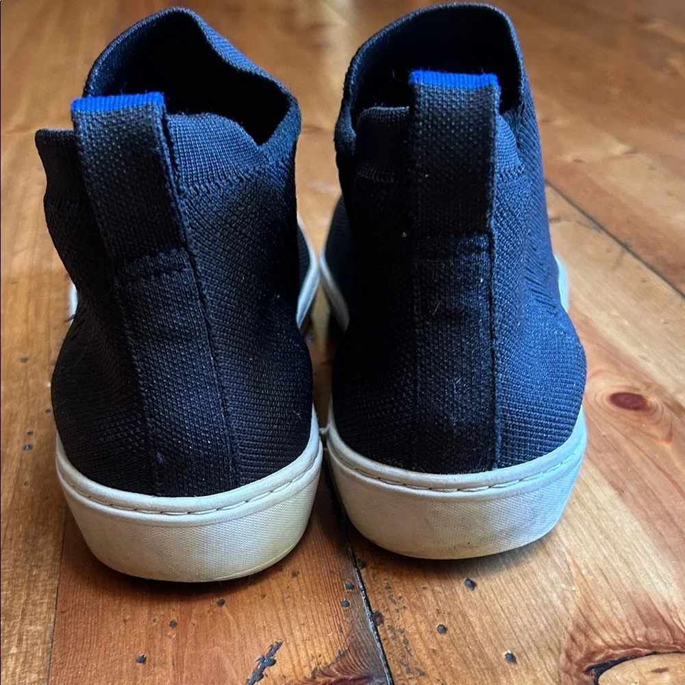 Rothy's Black Knit Slip-On Loafers with White Sole